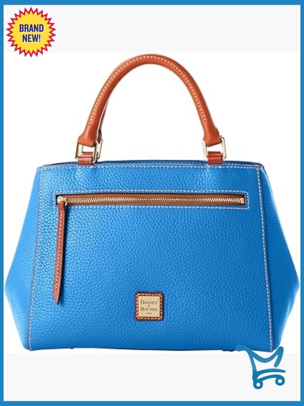 Small Pebble Grain Leather Satchel with Crossbody Strap